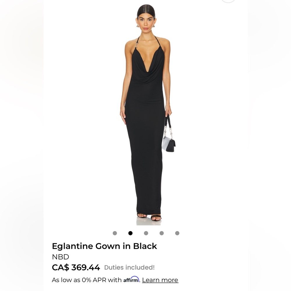NBD Black Halter Cowl Maxi Dress